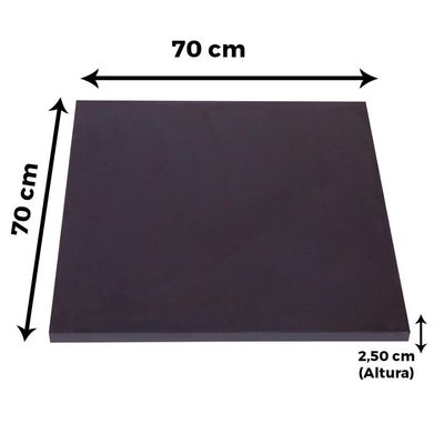Mesa Quadrada Alpha Inox Prata 73,50 Cm (altura) Tampo Mdp Quadrado 70 Cm Preto (larg)