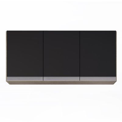 Armário De Cozinha Modulado De Canto 7 Peças Cp19 Balcão Sem Tampo Castanho/preto - Lumil
