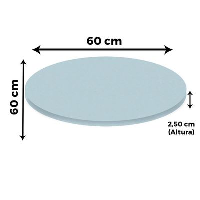 Mesa Quadrada Alpha Inox Prata 73,50 Cm (altura) Tampo Mdp Redondo 60 Cm Cinza (larg)