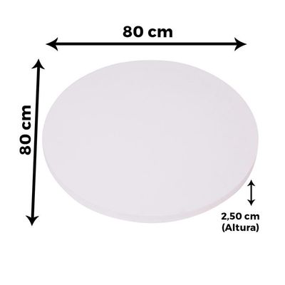 Mesa Quadrada Alpha Inox Prata 73,50 Cm (altura) Tampo Mdp Redondo 80 Cm Branco (larg)