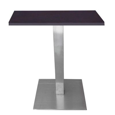 Mesa Quadrada Alpha Inox Prata 73,50 Cm (altura) Tampo Mdp Quadrado 80 Cm Preto (larg)