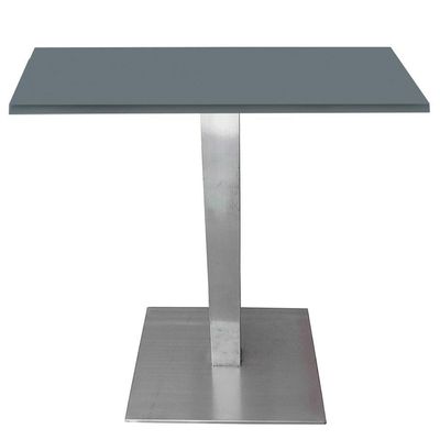 Mesa Quadrada Alpha Inox Prata 73,50 Cm (altura) Tampo Mdp Quadrado 60 Cm Grafito (larg)