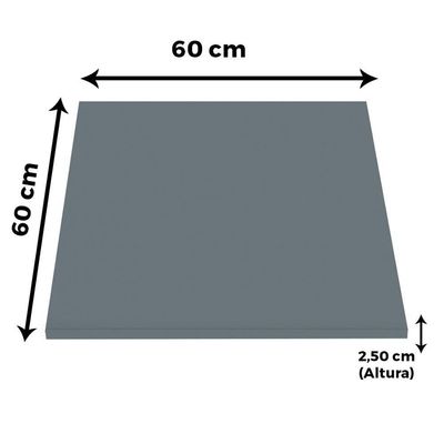 Mesa Quadrada Alpha Inox Prata 73,50 Cm (altura) Tampo Mdp Quadrado 60 Cm Grafito (larg)