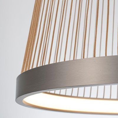 Lustre Pendente Nordecor Beys 2940 Cinza-dourado Led Bivolt 3000K