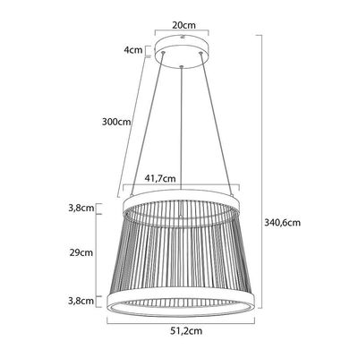 Lustre Pendente Nordecor Beys 2940 Cinza-dourado Led Bivolt 3000K