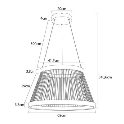 Lustre Pendente Nordecor Beys 2941 Cinza-dourado Led Bivolt 3000K