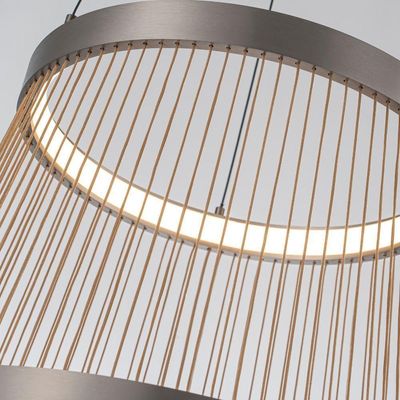 Lustre Pendente Nordecor Beys 2940 Cinza-dourado Led Bivolt 3000K