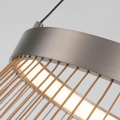 Lustre Pendente Nordecor Beys 2941 Cinza-dourado Led Bivolt 3000K