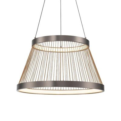 Lustre Pendente Nordecor Beys 2941 Cinza-dourado Led Bivolt 3000K