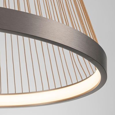 Lustre Pendente Nordecor Beys 2941 Cinza-dourado Led Bivolt 3000K