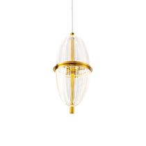 Lustre Pendente Nordecor Miza Oli 2954 Ouro Brilho Led Bivolt 2700K Branco Quente Dourado