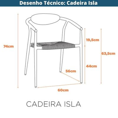 Kit 4 Cadeiras Empilhável Isla Fratini Em Alumínio Verde Assento Com Trama De Corda Náutica Verde