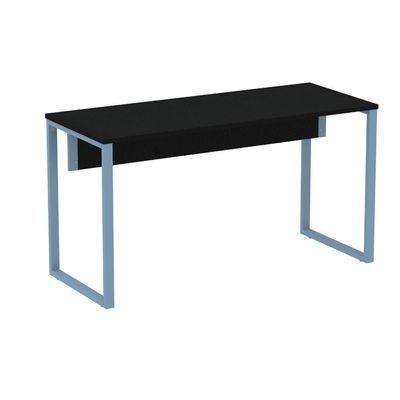 Mesa Escritório P25 Tub Pandin 150 Cm (larg) X 70 Cm (prof) Tampo Mdp Preto Pé Aço Tubular Azul Dali