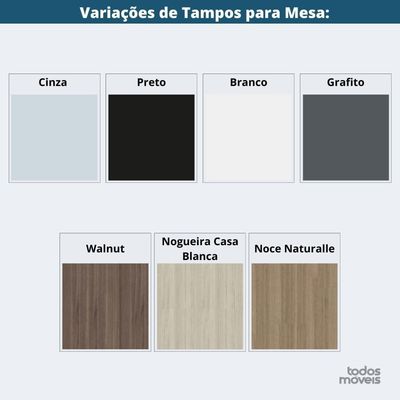 Mesa Escritório P25 Tub Pandin 170 Cm (larg) X 70 Cm (prof) Tampo Mdp Walnut Pé Aço Tubular Grafito