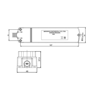 Régua Com 5 Tomadas Margirius Tmu5-320 2p+t 20A Preta Bivolt Preto