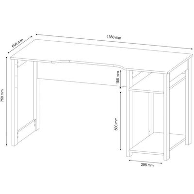 Mesa Para Computador Gamer Espaço Para 2 Monitores E Cpu Preto/azul