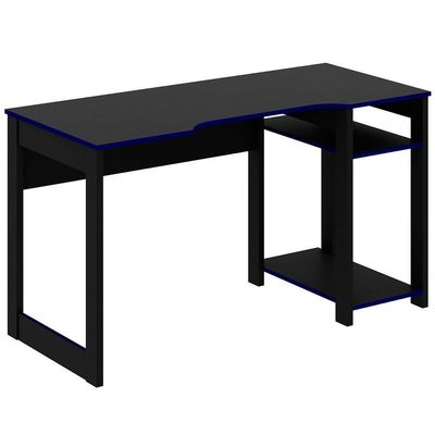 Mesa Para Computador Gamer Espaço Para 2 Monitores E Cpu Preto/azul