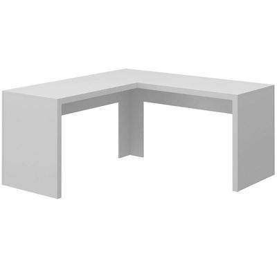 Mesa De Canto Para Escritório Em L Angular Mdp Branco