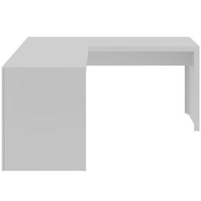 Mesa De Canto Para Escritório Em L Angular Mdp Branco