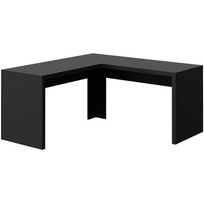 Mesa De Canto Para Escritório Em L Angular Mdp Preto