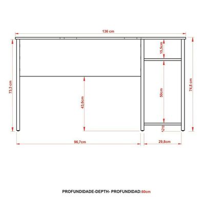 Mesa Para Computador Gamer Espaço Para 2 Monitores E Cpu Preto/vermelho