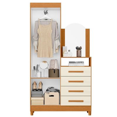 Guarda-roupa Solteiro Com Cômoda Capri 2 Portas Cinamomo/off White