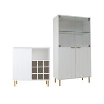 Aparador Bar Adega + Cristaleira Ditália R-633 E-964 Branco
