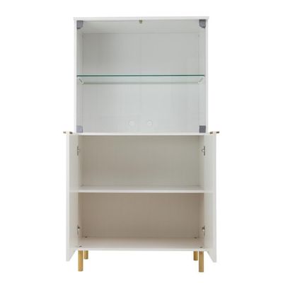 Aparador Bar Adega + Cristaleira Ditália R-633 E-964 Branco