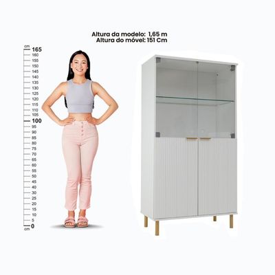 Aparador Bar Adega + Cristaleira Ditália R-633 E-964 Branco