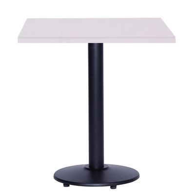 Mesa Zeta Ferro Preto 75 Cm (alt) Disco Redondo Tampo Mdp Quadrado 80 Cm (larg) X 2,50 Cm Alt Branco