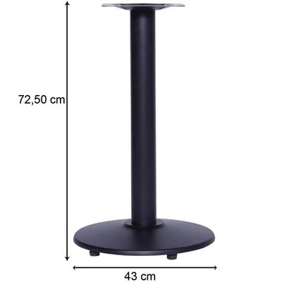 Mesa Zeta Ferro Preto 75 Cm (alt) Disco Redondo Tampo Mdp Quadrado 80 Cm (larg) X 2,50 Cm Alt Branco