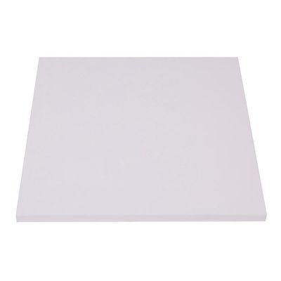 Mesa Zeta Ferro Preto 75 Cm (alt) Disco Redondo Tampo Mdp Quadrado 80 Cm (larg) X 2,50 Cm Alt Branco