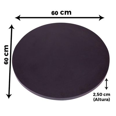 Mesa ômega Ferro Preto 74 Cm (alt) Base Em X Tampo Mdp Redondo 60 Cm (larg) X 2,50 Cm (alt) Preto