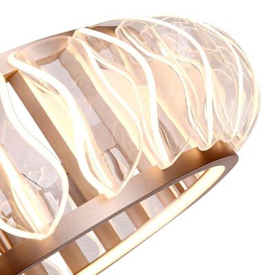 Lustre Pendente Nordecor Wavy 2944 Ouro Champagne Led Bivolt 2700K