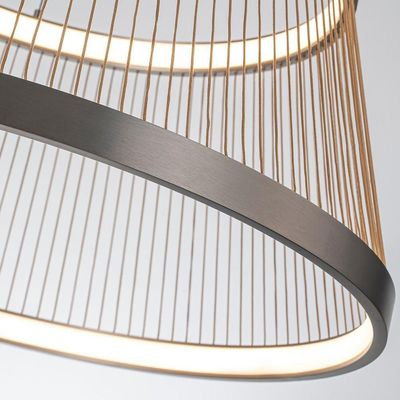 Lustre Pendente Nordecor Beys 2942 Cinza-dourado Led Bivolt 3000K