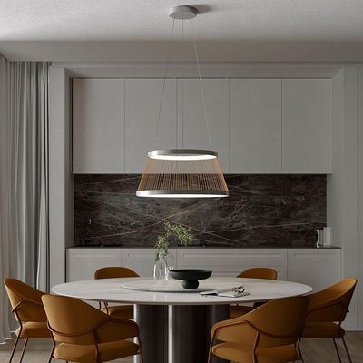 Lustre Pendente Nordecor Beys 2942 Cinza-dourado Led Bivolt 3000K
