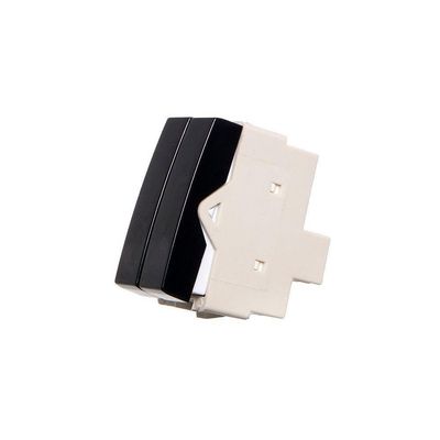 Módulo Interruptor Duplo Paralelo Margirius Sleek 10A Preto Ebony