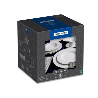 Aparelho De Jantar Tramontina Vibrare Em Porcelana Decorada 30 Peças Tramontina