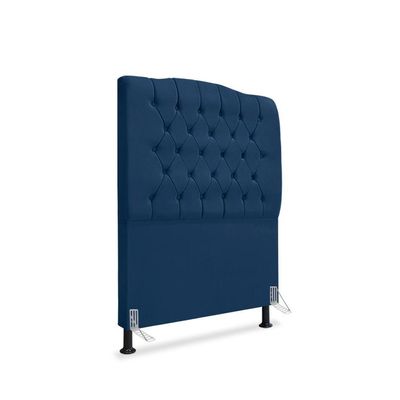 Cabeceira De Cama Box Solteiro 90 Cm Dunas - Veludo Azul Marinho