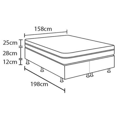 Cama Box Queen Portobel + Colchão Queen Portobel Diplomata Orthopedic com Espuma D-45 65x158x198 cm - Preto