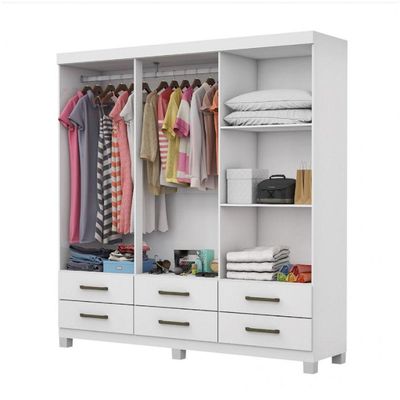 Guarda Roupa Casal D22 6 Portas 6 Gavetas Branco