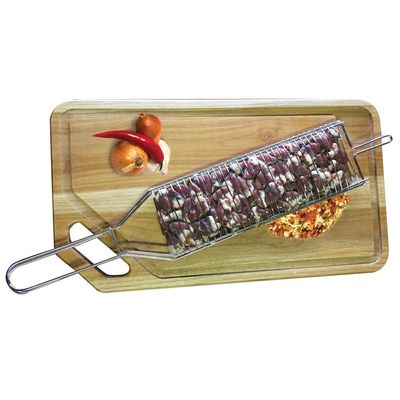Conjunto de Grelhas para Peixe e Coraçãozinho Utimil em Aço Cromado  2 Peças
