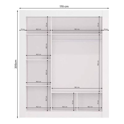 Guarda-roupa Cbm563 3 Portas De Correr E Espelho Kappersberg Branco