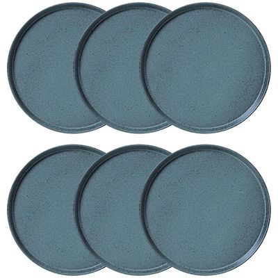 Conjunto com 6 Pratos Rasos Porto Brasil Neo Night Sky em Stoneware 27 cm  Azul