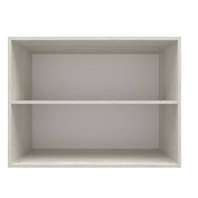Armário Aéreo Bartira Rubi com 2 Portas de Vidro, 1 Prateleira e 80cm de Largura - Freixo/Preto Poah