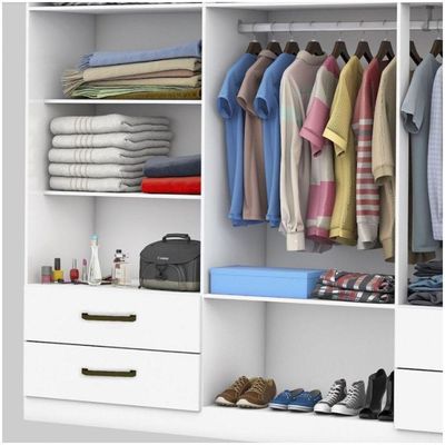 Guarda Roupa Casal Lu 6 Portas 4 Gavetas Branco