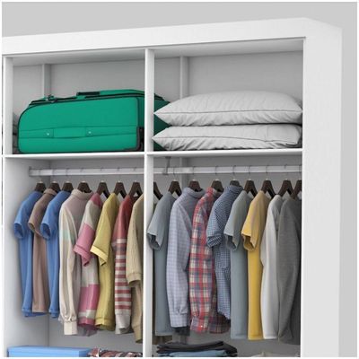 Guarda Roupa Casal Lu 6 Portas 4 Gavetas Branco