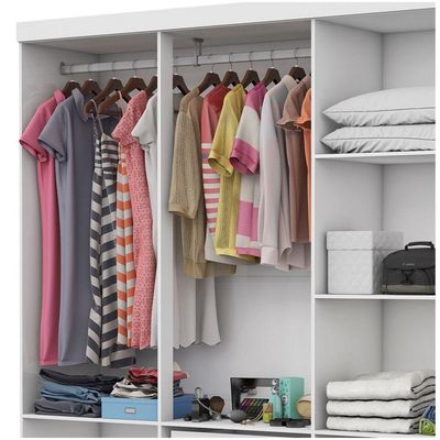 Guarda Roupa 6 Portas Carioca Móveis Branco
