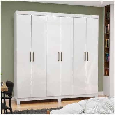 Guarda Roupa 6 Portas Carioca Móveis Branco