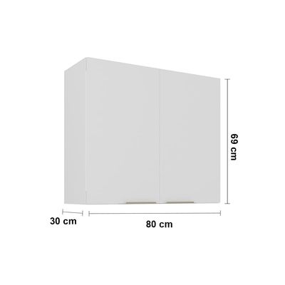 Armário Aéreo Duplo Itatiaia Renova com 2 Portas, 1 Prateleira e 80cm de largura - Branco Neve